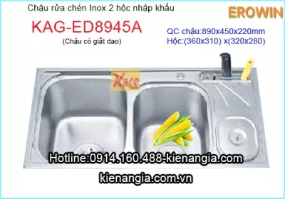 Chậu rửa EROWIN có hộc rác KAG-ED8945A