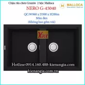 Chậu bếp 2 hộc bằng đá granite Malloca NERO-G45040