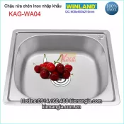 Chậu rửa chén Inox 1 hộc 53x38 cm Winland KAG-WA04