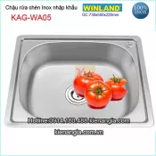 Chậu rửa chén Inox 1 hộc 73x50 cm Winland KAG-WA05