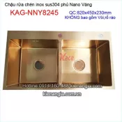 Chậu 2 hộc đều phủ Nano vàng KAG-NNY8245