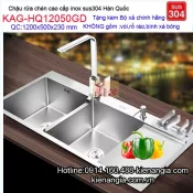 Chậu rửa inox 304 đúc 12050 giắt dao,thớt KAG-HQ12050GD