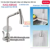 Vòi rửa chén Nóng lạnh 2 chế độ nước Inox sus304 KAG-KBN40