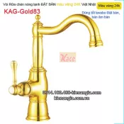 Vòi bếp nóng lạnh đồng màu vàng 24K KAG-Gold83