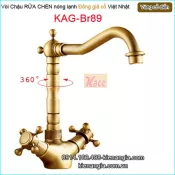 Vòi chậu rửa chén nóng lạnh đồng cổ điển KAG-Br89