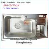 Chậu rửa chén 1 hộc giá rẻ 7843-KAG-CRC7843A