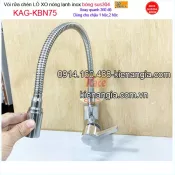 Vòi rửa chén inox bóng sus304 Proxia  lò xo nóng lạnh KAG-KBN75