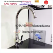 Vòi rửa chén inox bóng sus304 Proxia nóng lạnh KAG-KBN77