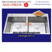 Chậu rửa chén inox sus304 đúc 2 hộc đều 78x43 cm KAG-CRB235