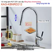 Vòi rửa chén bóng RÚT DÂY nóng lạnh KAG-KBNRD212