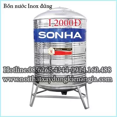 Bồn nước inox đứng Sơn Hà I 2000Đ