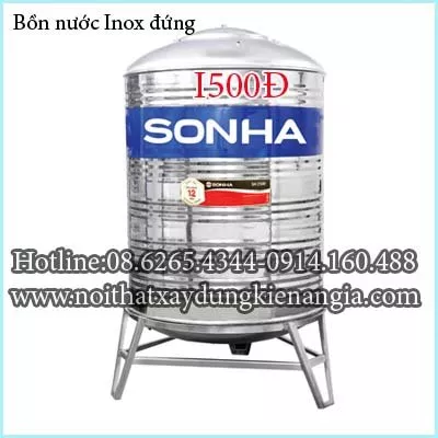 Bồn nước inox đứng Sơn Hà I500Đ
