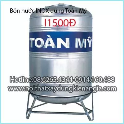 Bồn nước inox đứng Toàn Mỹ I1500Đ