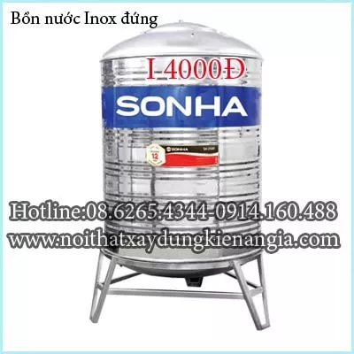 Bồn nước inox đứng Sơn Hà I 4000Đ