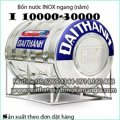 Bồn nước INOX ngang  Đại Thành  I 10000-30000