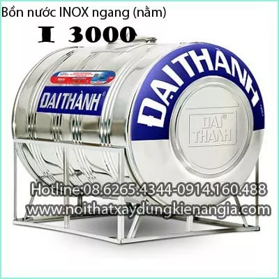Bồn nước INOX ngang  Đại Thành  I3000