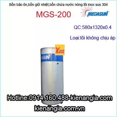 Bồn bảo ôn inox SUS 304 Megasun MGS-200