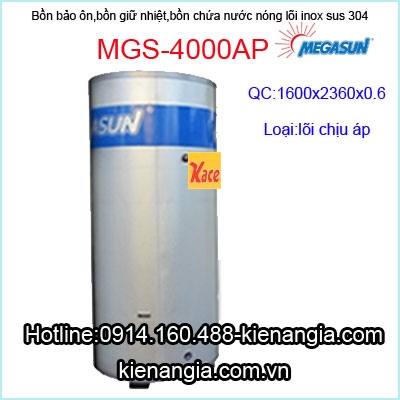 Bồn giữ nhiệt lõi inox 304 chịu áp Megasun MGS-4000AP