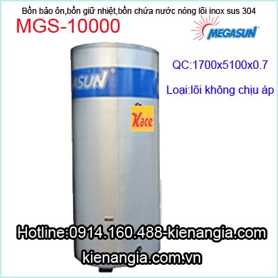 Bồn bảo ôn inox SUS 304 Megasun MGS-10000