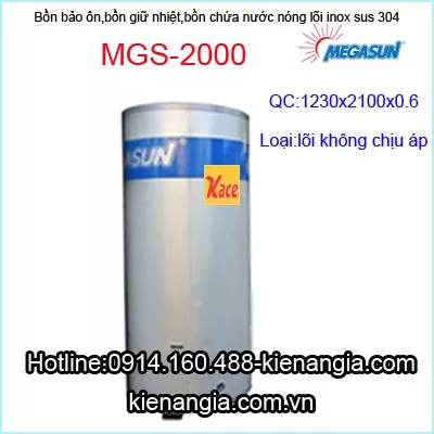 Bồn bảo ôn inox SUS 304 Megasun MGS-2000