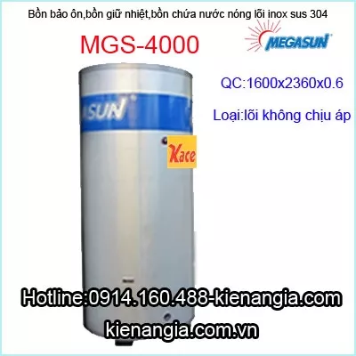 Bồn bảo ôn inox SUS 304 Megasun MGS-4000