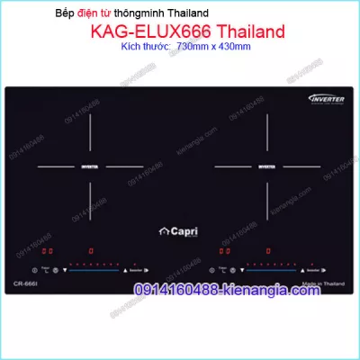 Bếp từ đôi Tài lộc Capri Thailand KAG-ELUX666 Thailand