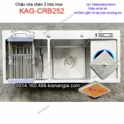 Chậu rửa chén 2 hộc 1 cánh 100x48 cm đa năng  inox KAG-CRB252