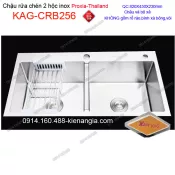 Chậu rửa chén 2 hộc bằng nhau 82x45 cminox 304 Proxia KAG-CRB256