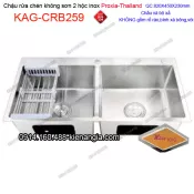 Chậu rửa chén 2 hộc  82x45 cm inox 304 không sơn Proxia KAG-CRB259