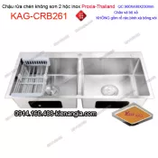Chậu rửa chén 2 hộc  90x48 cm inox 304 không sơn Proxia KAG-CRB261