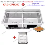 Chậu rửa chén 2 hộc 85x45 cm inox 304 không sơn Proxia KAG-CRB262