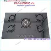 Bếp 5 gas âm kính đen sung túc Capri KAG-KAG-HOB950 VN