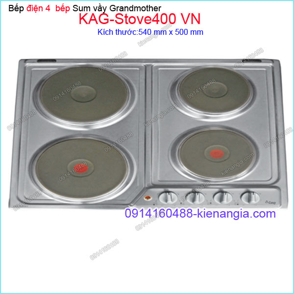 Bếp 4 điện âm kính đen Grandmother Capri KAG-Stove400 VN