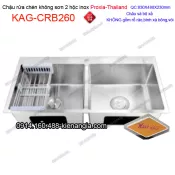 Chậu rửa chén 2 hộc  83x48 cm inox 304 không sơn Proxia KAG-CRB260
