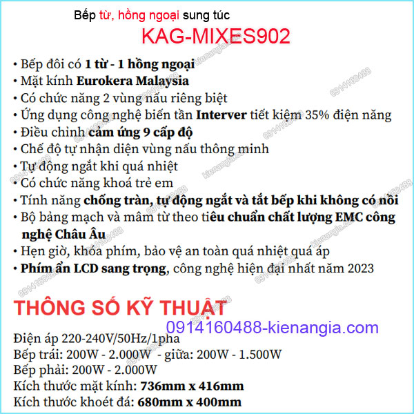 KAG-MIXES902-Bep-tu-hong-ngoai-Capri-KAG-MIXES902-thong-so