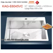 Chậu rửa chén 1 hộc 60x45 cm  inox304 EROWIN KAG-E6045VC