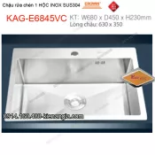 Chậu rửa chén 1 hộc 68x45 cm  inox304  EROWIN KAG-E6845VC