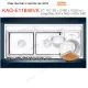 Chậu rửa chén 2 hộc ,hộc rác 110x468cm  inox  EROWIN KAG-E11848VK