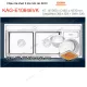 Chậu rửa chén 2 hộc ,hộc rác 100x46 cm inox EROWIN KAG-E10646VK