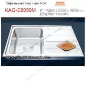 Chậu rửa chén 1 hộc 1 cánh 80x50  cm  inox  EROWIN KAG-E8050M