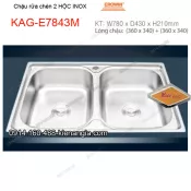 Chậu rửa chén 2 hộc 78x43 cm  inox  EROWIN KAG-E7843M