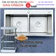 Chậu rửa chén 2 hộc 72X43 cm inox 304 KAGOL KAG-CRB234