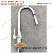 Vòi rửa chén RÚT DÂY nóng lạnh chrome bóng KAG-KBNRD230