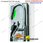 Vòi rửa chén Nóng lạnh RÚT DÂY Chrome bóng  KAG-KBNRD234