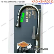 Vòi rửa chén Nóng lạnh RÚT DÂY nano xám KAG-KBNRD232