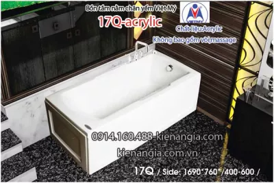 Bồn tắm nằm Acrylic chân yếm dài 1,7m Việt Mỹ VM17Q-Acrylic