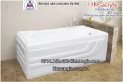 Bồn tắm nằm Acrylic chân yếm dài 1,7m Việt Mỹ VM17RF-Acrylic