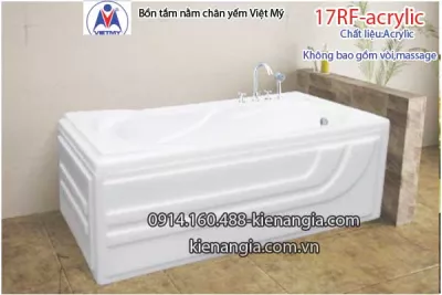 Bồn tắm nằm Acrylic chân yếm dài 1,7m Việt Mỹ VM17RF-Acrylic