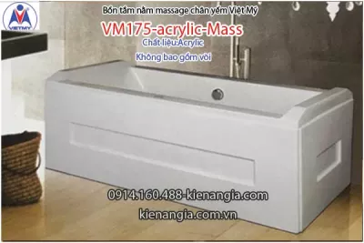 Bồn tắm dài massage acrylic 1,7m Việt Mỹ 175