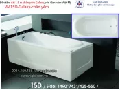 Bồn tắm dài Việt Mỹ galaxy chân yếm 1,5 mét VM15D-Galaxy